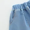 Kleidungssets 2pcs /Fashion S Sommer 2024 süße Bausteine für rote Autos O-Neck Kinderhemd Einfache Jeans /Jungen