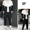 Spring Men Casual Sets Mens Hooded Tracksuit Sportswear Kurczyki 2 -części
