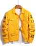 Herren Y2K Denim Jacke Jeans Kleidungsstücke Windbreaker Baumwollstreh Trucker Jacke für Männer Cowboy Brief Designer Mode 240429