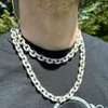 Aangepaste rapperketen 925 zilver 12 mm dikte Rolo Link Chain Iced Out Moissanite Hip Hop Chain