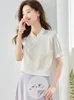 Blouses pour femmes 2024 Summer Chinois Style lâche Casual Elegant Fashion Fashion Shirt Short Sleeve Chic Tops