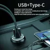 Actualizar nuevo 100W más ligero Carga rápida de iPhone QC3.0 Mini PD USB Type-C Car Carger para Xiaomi Samsung Huawei