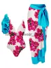 Swimwear 2023 Style Bougainvillea Imprimer un maillot de bain une pièce Coupoir asymétrique de la plage de la plage de la plage de la plage de baignoire d'été H240507