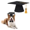 Hondenkleding Pet afstuderen Hoed met Tassel Cats Dogs Cosplay Kraagaccessoires PETS Bachelor Travel -hoofddeksel