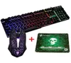 Rainbow Backlight USB Gaming -Tastatur und Maus -Set 2400DPI 6 Buttons LED Ergonomische Gamer -Computertastatur für PC Laptop2076605