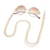Glasögon kedjor glasögon kedja två lager plast pärla pärl metall pläterad glasögonhållare sile loops kvinnor halsband gåva