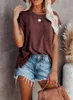 T-shirt pour femmes T-shirt à manches courtes Shirt Crewneck Womens Femme Casual Summer Topl2405