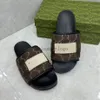Woman men slippers fashion Sandals Beach Thick bottom slipper Luxury Designer platform Alphabet lady Leather flat slides 5.7 01