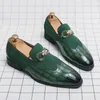 Herbst Green Loafers Männer Slip-on Nubuck Leder Luxusbrand Dicke Bodenzehen Modedesigner Lederschuhe Casual 240426