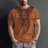 Tshirt etnico vintage Abbigliamento 3D Abbigliamento ONECK UOMINI Tops a maniche corte oversize a manica corta Tee Summer Sciose Streetwear Streetwear Mens Abiti 240423