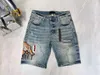 Designer Herren Amris Jeans Shorts US Size Stickhose Skinny Jeans Männer für Trend Baumwoll Hip Hop Biker Motorrad Ture Jeans gerissen