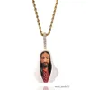 Hip Hop Jesus Collar colgante Sier Gold chapado con cadena de tenis Hecho de circón cúbico Joyería para hombres Regalo