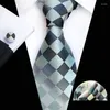 Bow Ties Men's Diamond Lattice Formal Tie Three Piece Suit Including Pocket Towel Cufflinks