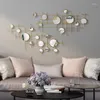 Figurki dekoracyjne okrągłe kombinacja w stylu europejskim lustro dekoracja ścienna wisząca kreatywna sypialnia salon sofa