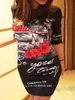 LW plus taille robe d'été papillon lettre de fruits imprimé d'été de mode décontracté streetwear chic one épaule tenues 240422