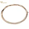 Bangle Huang Yu 925 Pure Silver Laboratory Sapphire High Carbon Diamond 18K Gold Gold Gemstone Bracelet Exquisite Sieraden Groothandel Q240506