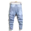 Men's Jeans Men Spring Stylish Holes Patch Skinny Jeans Pants Strt Style Male Motorcycle Slim For Mens Biker Denim Trousers Y240507