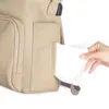 バッグ新しいおむつデザインのおむつデザインのおむつバックパックは、パッドと苦労して、母親の父と防水バッグに適した純粋なプレーンレザーベビーバッグで作られています