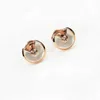 Luxury gold Carttrrie earrings Amulet Earrings Silver Plated 18k Rose Gold Peace Earrings Super Immortal Fashionable Style New White Fritillaria Earrings01