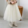 Dutu Dress Kids Princess Tutu TUTUFY JURTS POUR TODDLER GIRLS ANNIVERSAIRE FÊTE PETTISKIRT ENFANTS BEIGE GRY GARY Longueur Mesh Elastic Jirt D240507