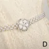 Gürtel Fliege Krawatte Perle Taillenkette Damen mit großen Perlen schlanker Dekoration Elastischer Bund Diamanten passende Rock und C8R4