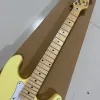 Chitarra per chitarra elettrica, colore giallo crema, tastiera scollop, corpo in mogano, spedizione gratuita