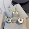 Luxury gold Carttrrie earrings Amulet Earrings Silver Plated 18k Rose Gold Peace Earrings Super Immortal Fashionable Style New White Fritillaria Earrings01
