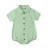 Rompers Summer NABY BAILD SHIRTS SHIRTS SOLID COLORE COLLARE COLLARE SUSUIE SUSSUIE PER BODOLA DI NUPITO NUOVO H240507