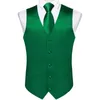 Wedding Party Green Mens Vest Shirt Accessoires Fashion Chaleco Hombre For Man Four Seasons Wear Wholesale Ntraltie Handkerchief 240507