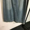 مصمم تنورات نساء تنانير العلامة التجارية Denim Skirt Fashion Letter Logo Logo Summer Overkirt تقسيم المتوسط ​​الطويل التنانير النسائية فستان السفر مارس 06