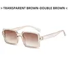 Lunettes de soleil Fashion Square Femmes Rétro Rivets Decoration Gradient Shades Men Leopard Blue Sun Glasses