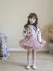 Tutu Kleid heiße Verkauf Mädchen Kinderkleidung Kleidung Tutu Halbrock Full Mesh Garn Weit Taille Ballett süße Prinzessin geschwollene Ballkleid Rock Khaki D240507