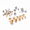 Roestvrijstalen diamantbasis oorbellen oorpluggen stenen ingelegde diy accessoires componenten voor sieraden maken