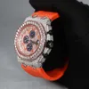 Ukryte zapięcie mechaniczne męskie zegarek Hip Hop Made vvs klarowność naturalna okrągła genialne cięcie diamentów daje unikalny styl