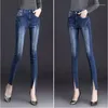 Kvinnors jeans Autumn Winter Office Lady Cotton Plus Size High Wasit Brand Kvinnliga kvinnor Girls Stretch Skinny Pencil