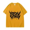 Herren T-Shirts Itzy Heavy Metal Text Grafik T-Shirts Männer Frauen Mode Hip Hop Vintage T-Shirt Sommer 100%Baumwolle übergroße T-Shirts Strtwear T240506