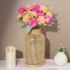 Decorative Flowers Wreaths Artificial Flower Silk Hydrangea White Wedding Small Bouquet Fake Flower for Party DIY decoration