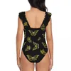 Mulheres femininas Mulheres de uma peça de banho de banho dourada de borboletas femininas Bikinis push up Monokini sexy traje de banho