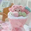 Fleurs décoratives créatives mignonnes en peluche simulée de poupée bouquet dessin animé peluche toys sac de matériau diy pour les filles cadeau d'anniversaire de la Saint-Valentin