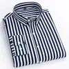 Men's Dress Shirts Striped Shirt for Men Long Sle Shirts All-Match Slim Fit Korean Print Shirt Non- Casual For Business Dress Shirts d240507