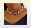 BYNOUCK MIAMI CUBAN LIEN CHAMBRE GOLL COLOR Silver Color Choker femelle Iced Out Bling Rhinestone Collier Hiphop Jewelry221Z5515627