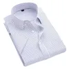 Camisas de vestido masculinas verão s ~ 8xl masculto listrado short vestido camisa quadrada colarinho não regular anti-ranket shirt shirt d240507