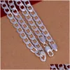 Chains Factory Price Curb Cuban Mens Necklace Chain 925 Sier Necklaces For Men Woman Fashion Jewelry 4/6/8/10Mm Feast And Party Costum Dhab8