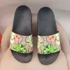 35-45 designer Sandals Italy Slippers paris New Rubber Slides Sandals Floral Brocade Women Men Slipper Flat Bottoms Flip Flops Womens Fashion Striped Beach AAAAA+