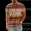 Tshirt etnico vintage Abbigliamento 3D Abbigliamento ONECK UOMINI Tops a maniche corte oversize a manica corta Tee Summer Sciose Streetwear Streetwear Mens Abiti 240423