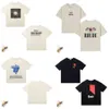 Collection d'été Rhude Tshirt Casual Versatile Surdimensize Fashion lourde et tissu de loisirs Robe Top de qualité T-shirt