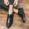 Männer Casual Leder Fashion Britisch Style Business Man Slip-on-Büro formelles Kleid Schwarze Schuhe Schuhe Schuhe