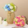 Decorative Flowers Wreaths Artificial Flower Silk Hydrangea White Wedding Small Bouquet Fake Flower for Party DIY decoration