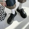 Kleiderschuhe Japanische Schule Uniform JK Schüler Mädchen Frauen Kawaii Schnürung Lolita schwarze Plattform Nicht -Slip Oxford Schuh