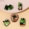 Булавки броши 5 мультипликационные творческие милые черные кошки зеленый растение серия цветочных сетей каша -кекпак